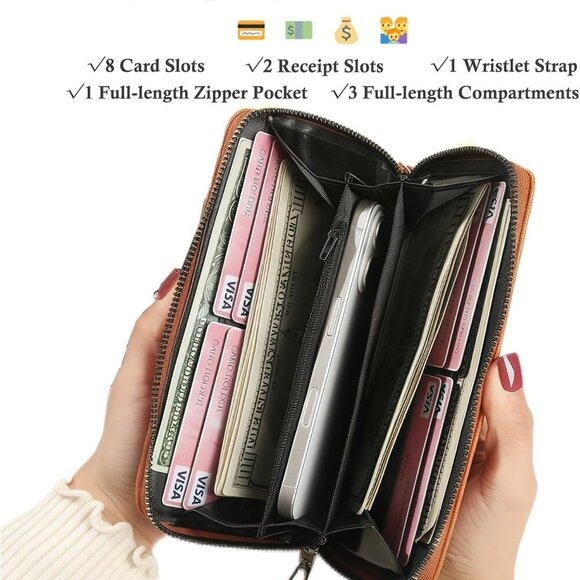 Women's RFID Wallet Vegan Leather Quilted Large Capacity Organizer - Picture 3 of 9